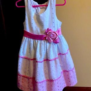 Size 5 Jessica Ann pink and white dress